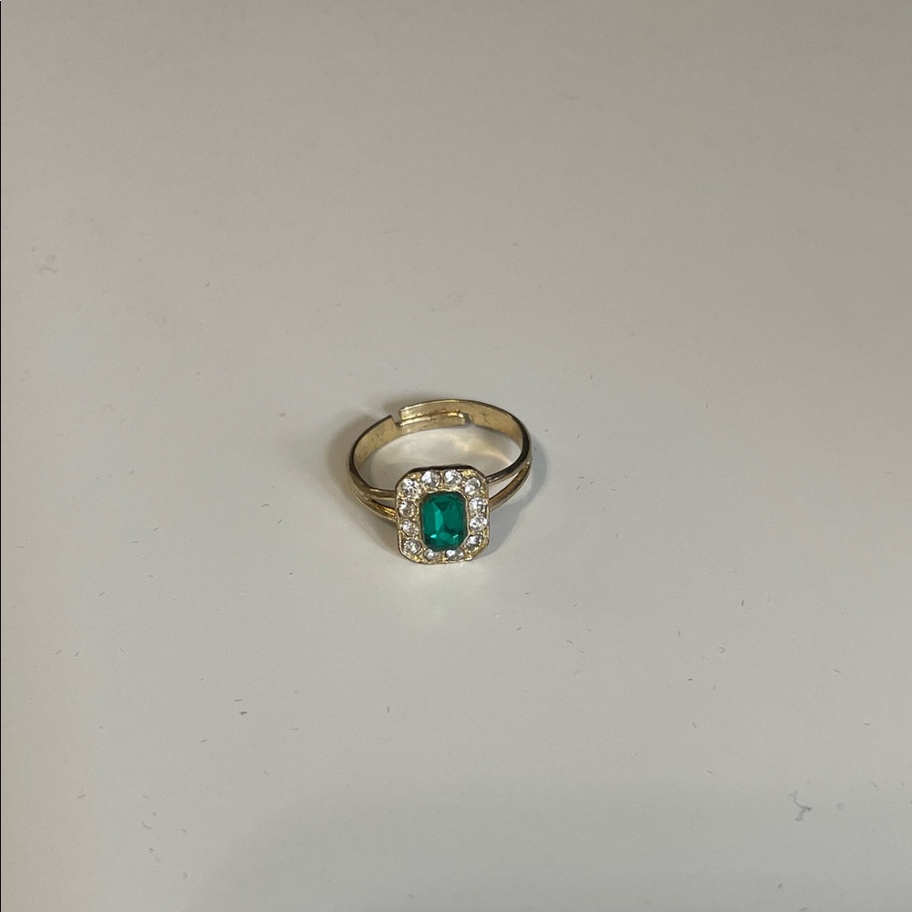 Gold and Green Gemstone Ring